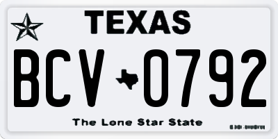 TX license plate BCV0792