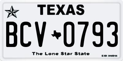 TX license plate BCV0793