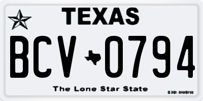 TX license plate BCV0794