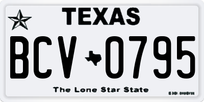 TX license plate BCV0795