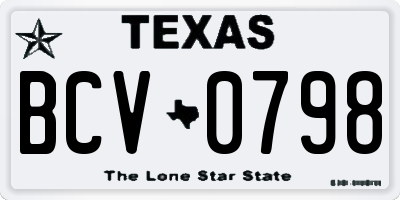 TX license plate BCV0798