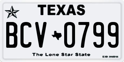 TX license plate BCV0799