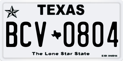 TX license plate BCV0804