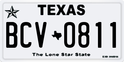TX license plate BCV0811