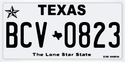 TX license plate BCV0823
