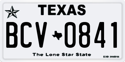 TX license plate BCV0841