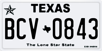 TX license plate BCV0843