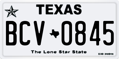TX license plate BCV0845