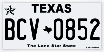 TX license plate BCV0852
