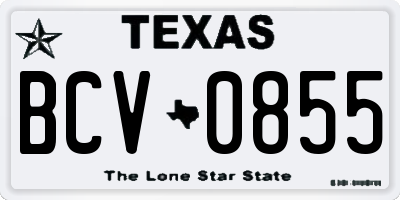 TX license plate BCV0855