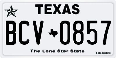 TX license plate BCV0857