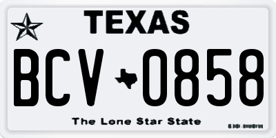 TX license plate BCV0858