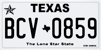 TX license plate BCV0859