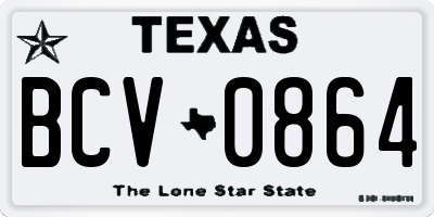 TX license plate BCV0864