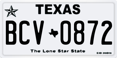 TX license plate BCV0872