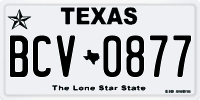 TX license plate BCV0877