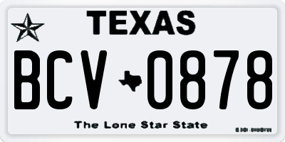 TX license plate BCV0878
