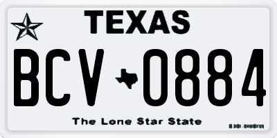 TX license plate BCV0884