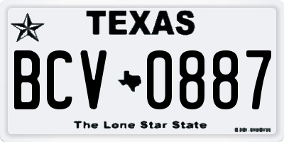 TX license plate BCV0887
