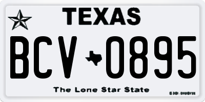 TX license plate BCV0895