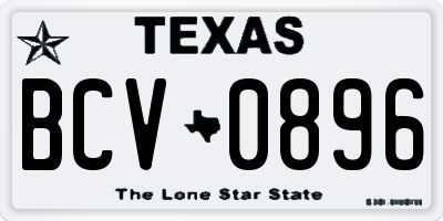 TX license plate BCV0896