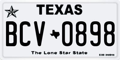 TX license plate BCV0898