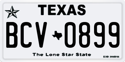 TX license plate BCV0899