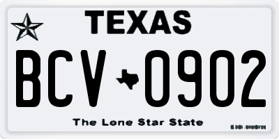 TX license plate BCV0902