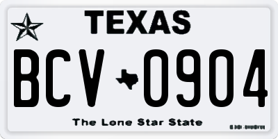 TX license plate BCV0904