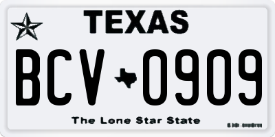 TX license plate BCV0909