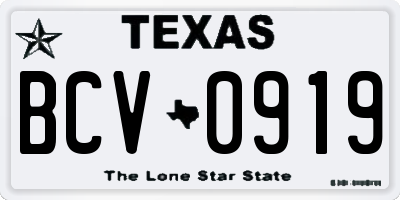 TX license plate BCV0919