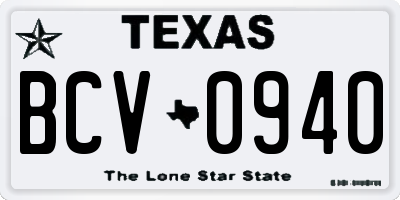TX license plate BCV0940