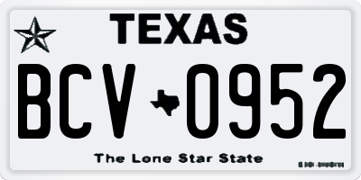 TX license plate BCV0952
