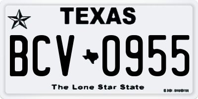 TX license plate BCV0955