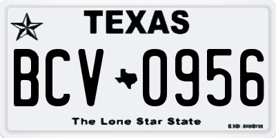 TX license plate BCV0956
