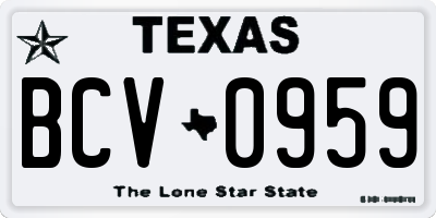 TX license plate BCV0959