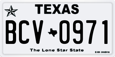 TX license plate BCV0971