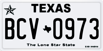 TX license plate BCV0973