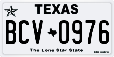 TX license plate BCV0976