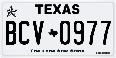 TX license plate BCV0977