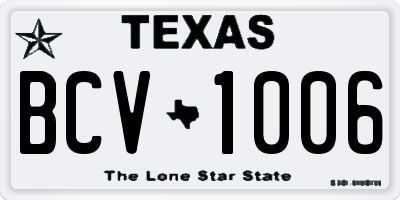 TX license plate BCV1006