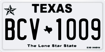 TX license plate BCV1009