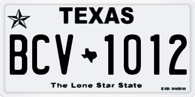 TX license plate BCV1012