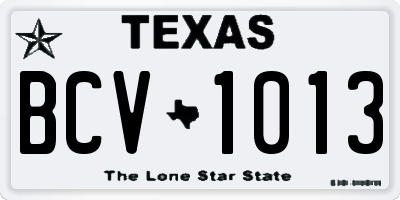 TX license plate BCV1013