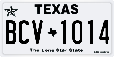 TX license plate BCV1014