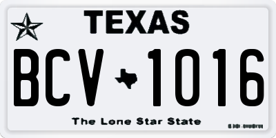 TX license plate BCV1016