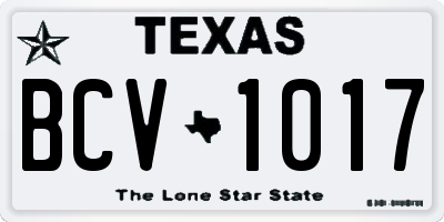 TX license plate BCV1017