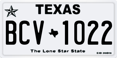 TX license plate BCV1022