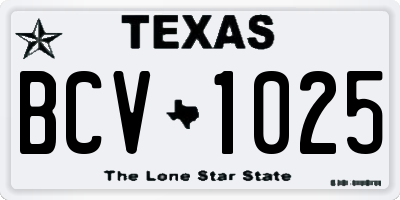 TX license plate BCV1025