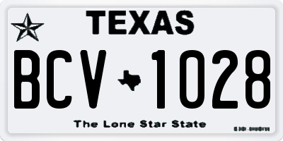 TX license plate BCV1028